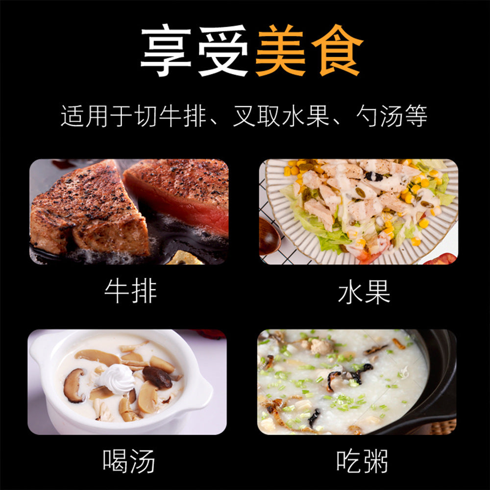 26 years new cross-border stainless steel cutlery set dishwasher can use steak knives, forks and spoons hanging rack 24 pieces set