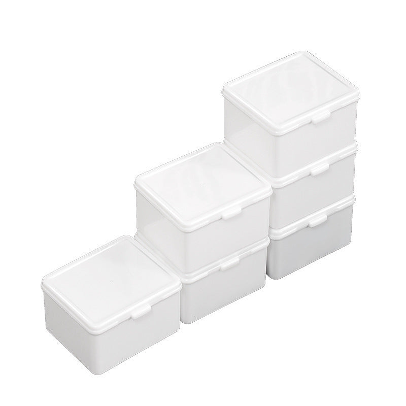 Pure white clamshell storage box, card storage box, card out notebook material, dustproof storage, desktop stationery organizer, box