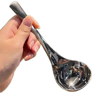 Deep soup spoon, big head, drink soup spoon, drink porridge, spoon thicken, high-value household frosted handle, round head eating