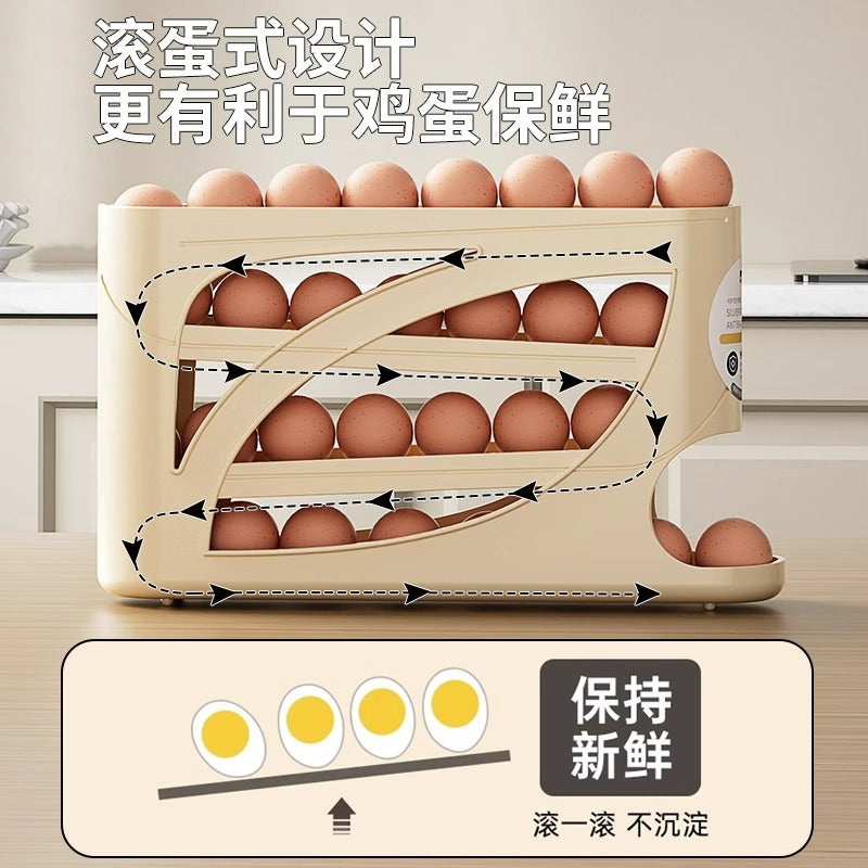 Rolling slide type egg storage box, special side door egg carton for food grade refrigerator, special fresh-keeping box, special for finishing
